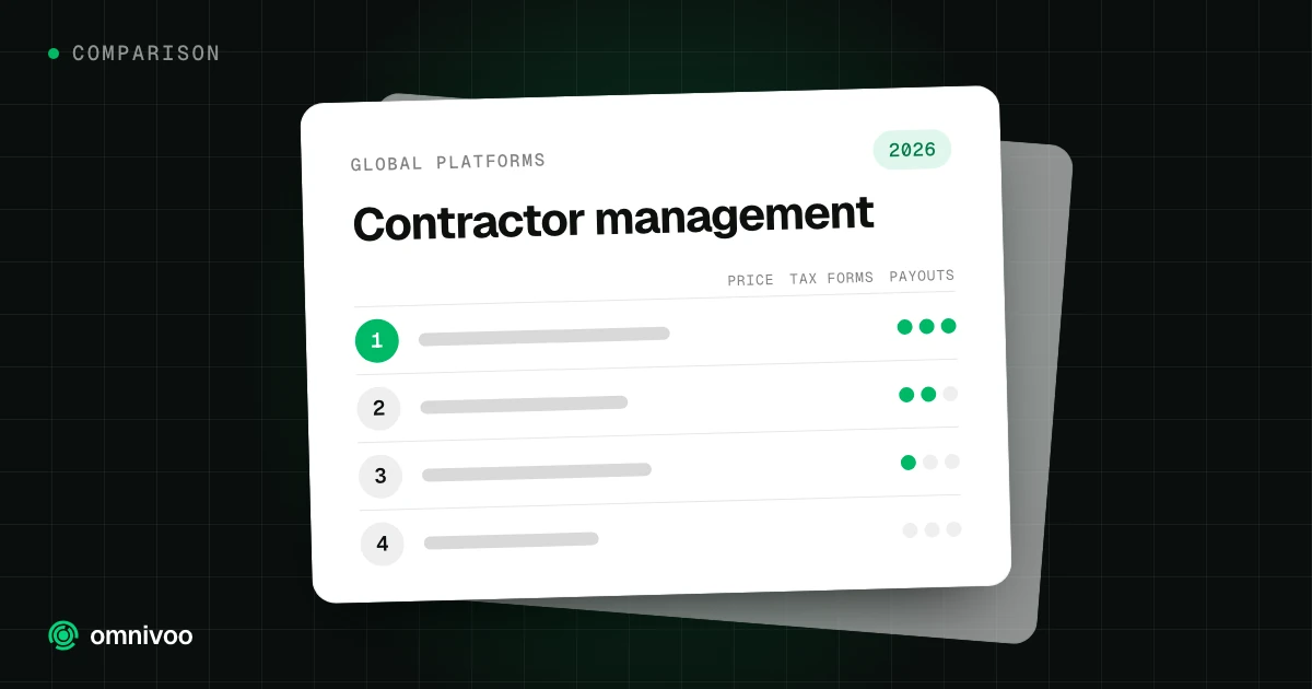 Contractor management: a ranked shortlist scored on price, tax forms and payouts