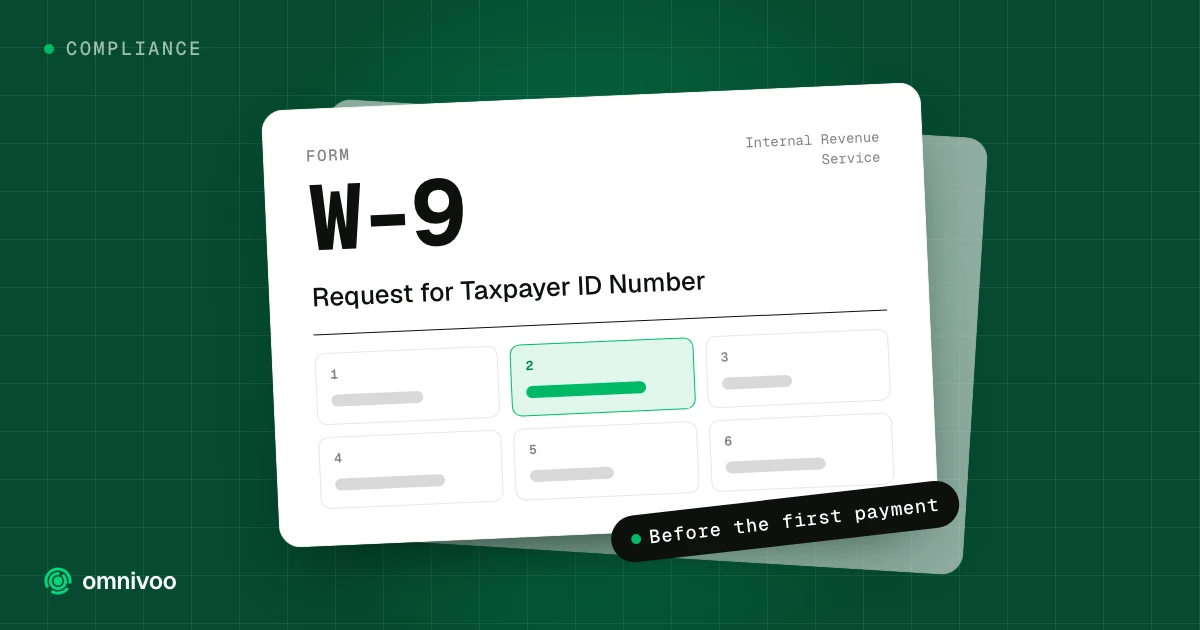 Form W-9, Request for Taxpayer ID Number, drawn as a tax form with one box highlighted