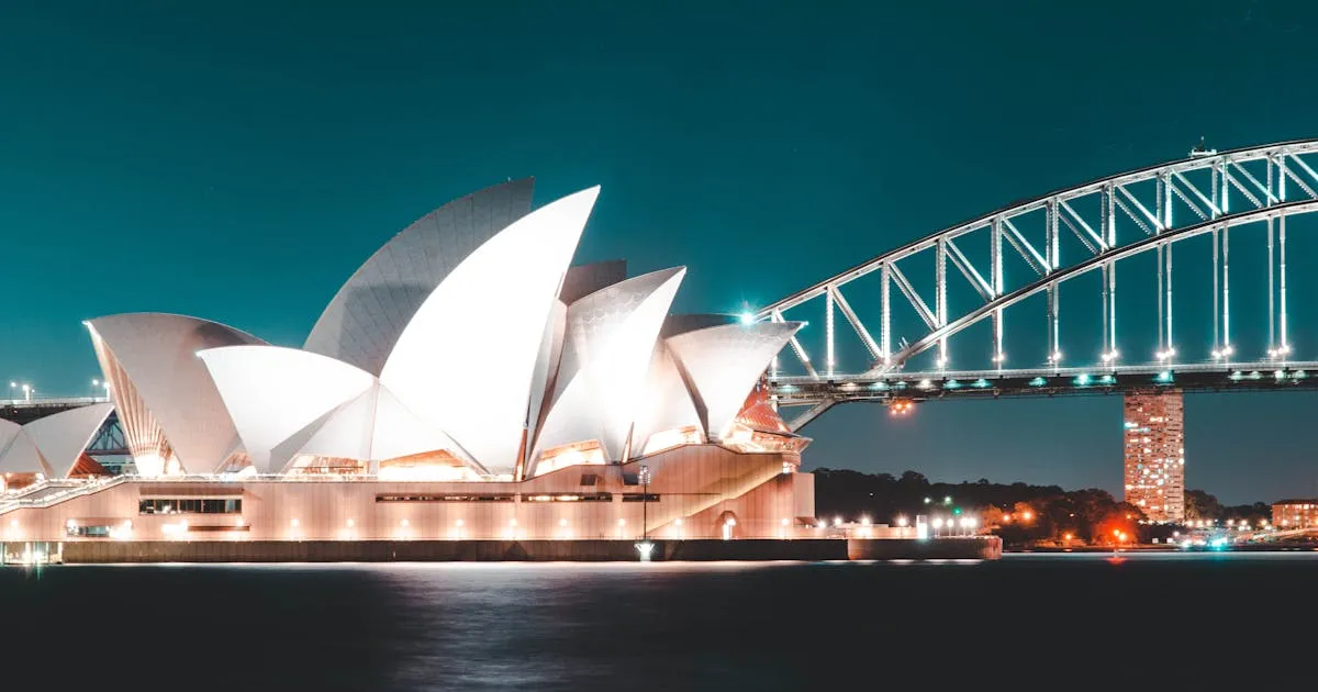 Sydney Harbour Bridge at dusk — Australian companies looking to India for talent