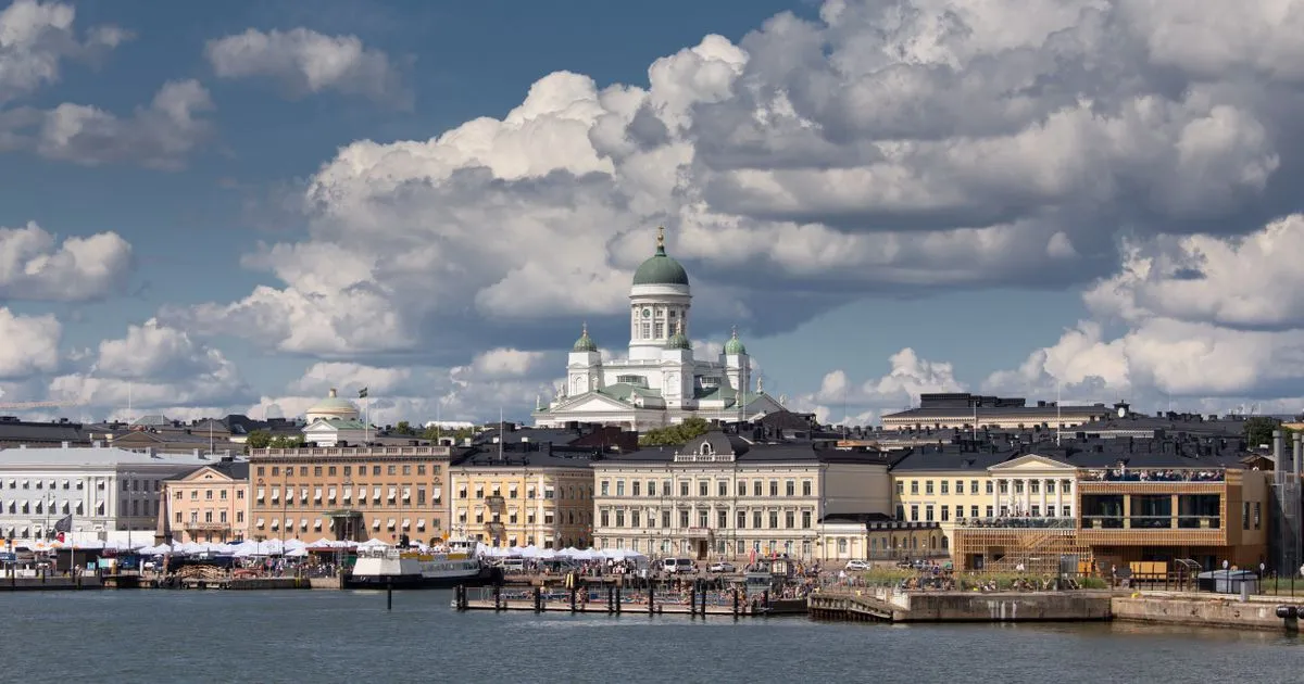 Helsinki Cathedral and Senate Square at dusk, symbolising a Finnish company expanding its Indian employees base