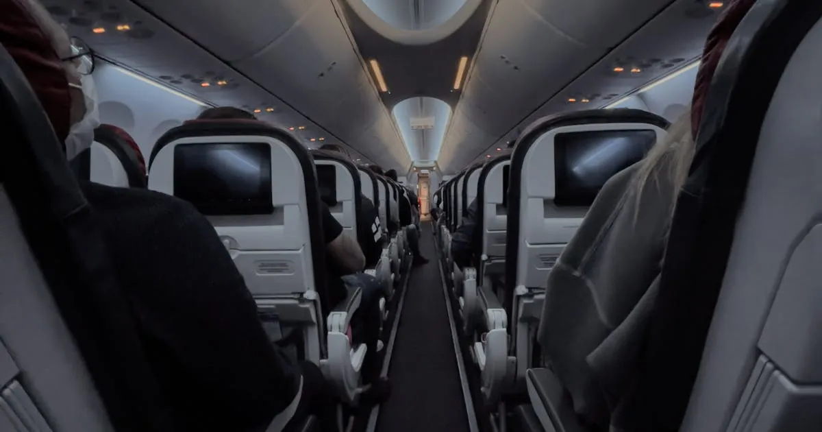 Passengers in an airplane cabin — leave travel allowance journey