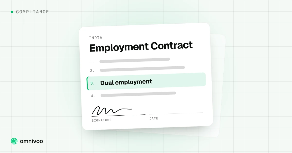 Employment Contract with the dual employment clause highlighted