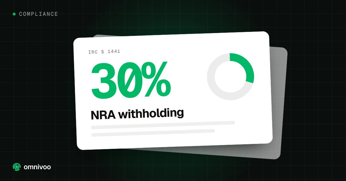 30%: NRA withholding. IRC § 1441