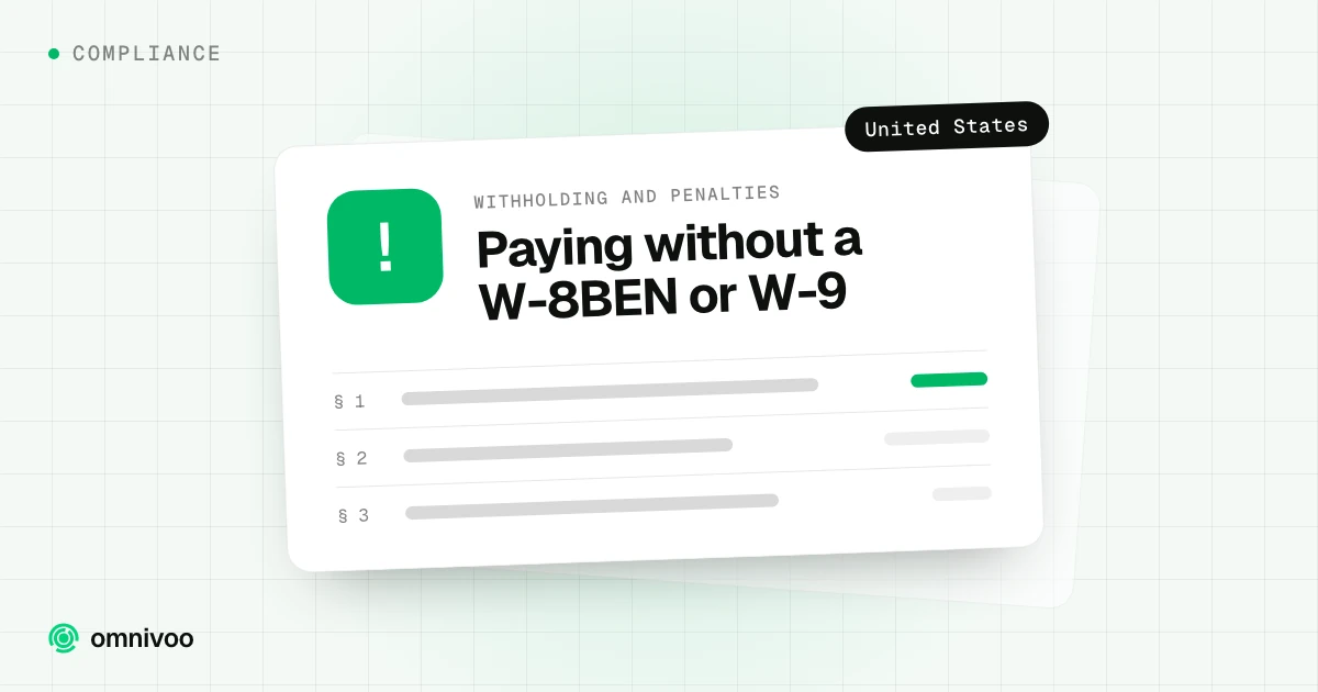 Paying without a W-8BEN or W-9, Withholding and penalties (United States)