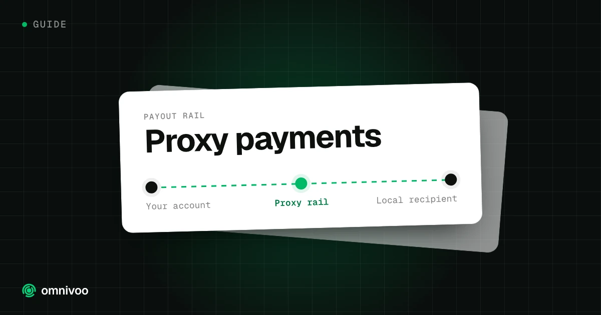 Proxy payments: Your account to Proxy rail to Local recipient