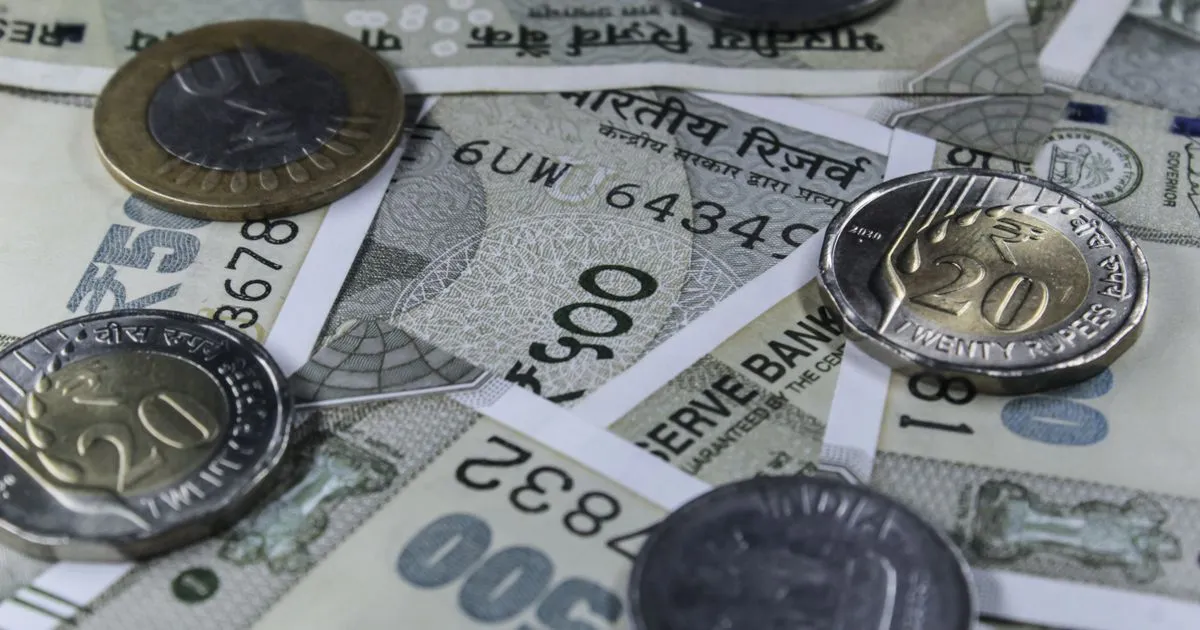 Indian rupee notes and coins, basic salary component