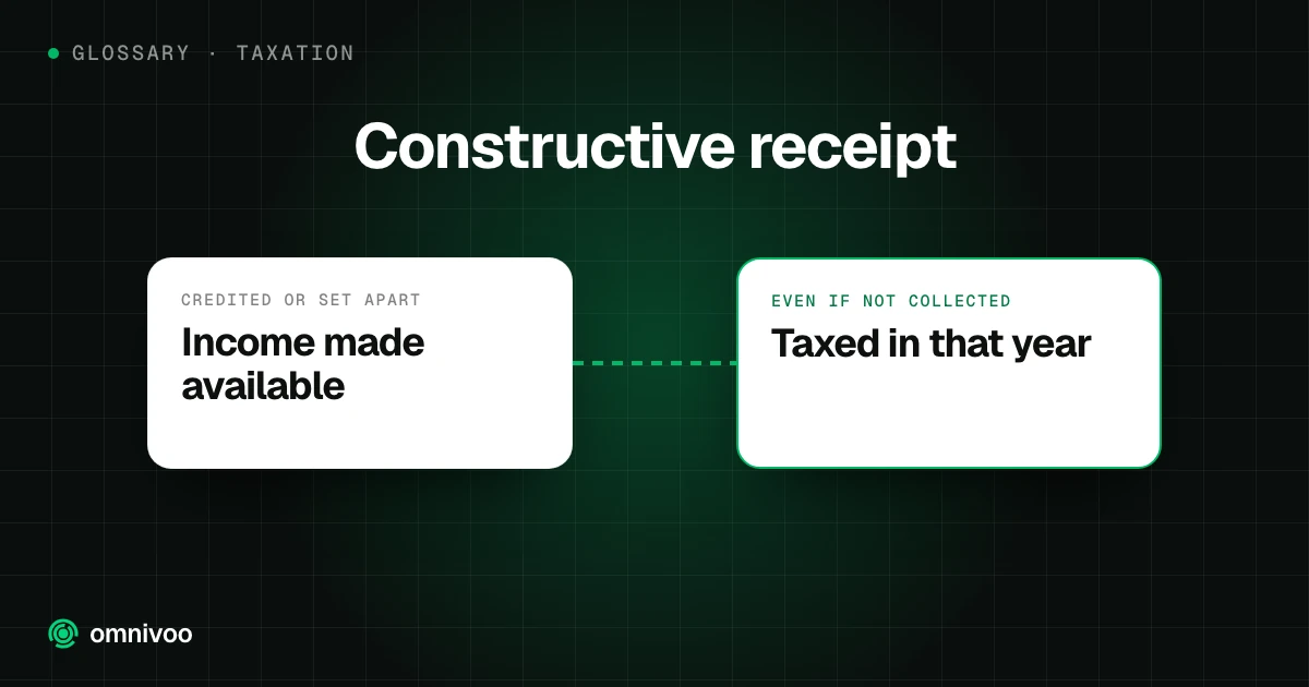 Constructive receipt: Income made available to Taxed in that year