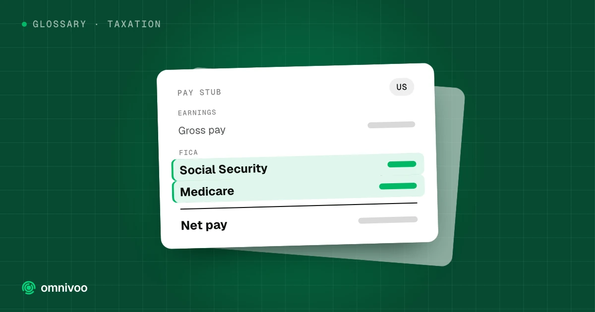 Pay stub with the Social Security and Medicare lines highlighted