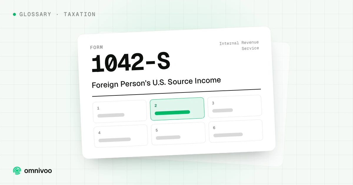 Form 1042-S, Foreign Person's U.S. Source Income, drawn as a tax form with one box highlighted