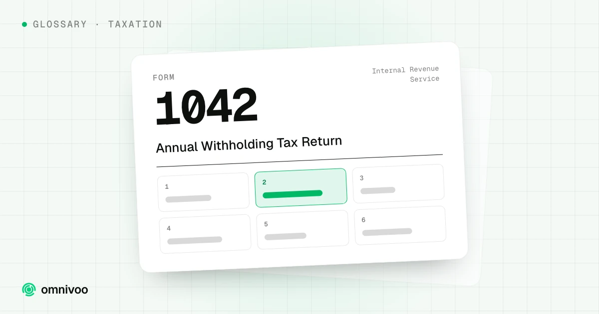 Form 1042, Annual Withholding Tax Return, drawn as a tax form with one box highlighted