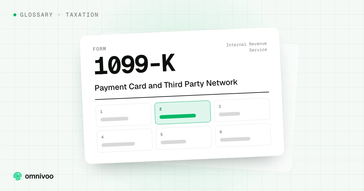 Form 1099-K, Payment Card and Third Party Network, drawn as a tax form with one box highlighted