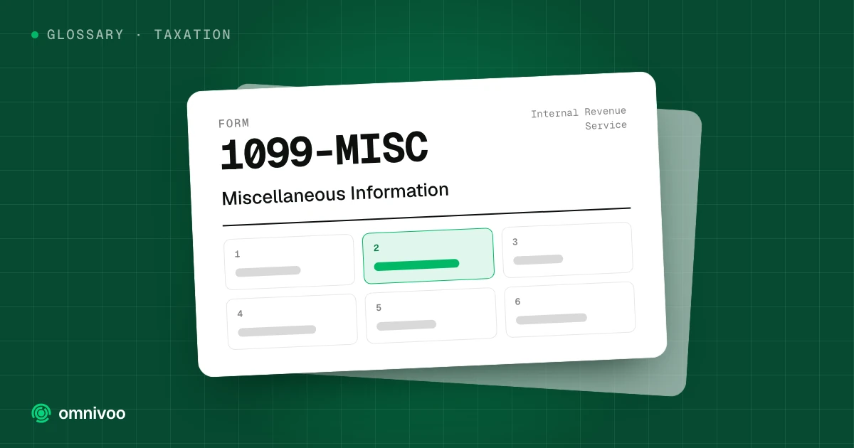 Form 1099-MISC, Miscellaneous Information, drawn as a tax form with one box highlighted