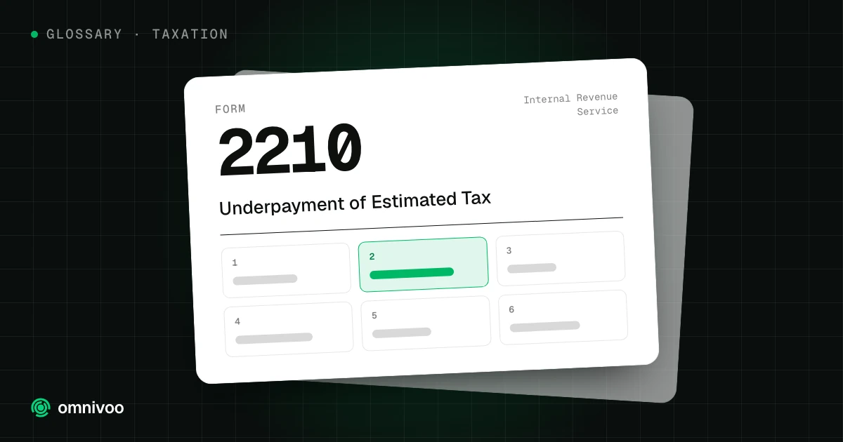 Form 2210, Underpayment of Estimated Tax, drawn as a tax form with one box highlighted