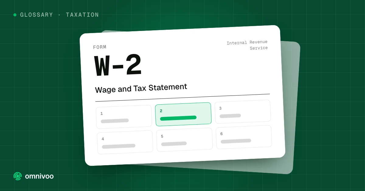 Form W-2, Wage and Tax Statement, drawn as a tax form with one box highlighted