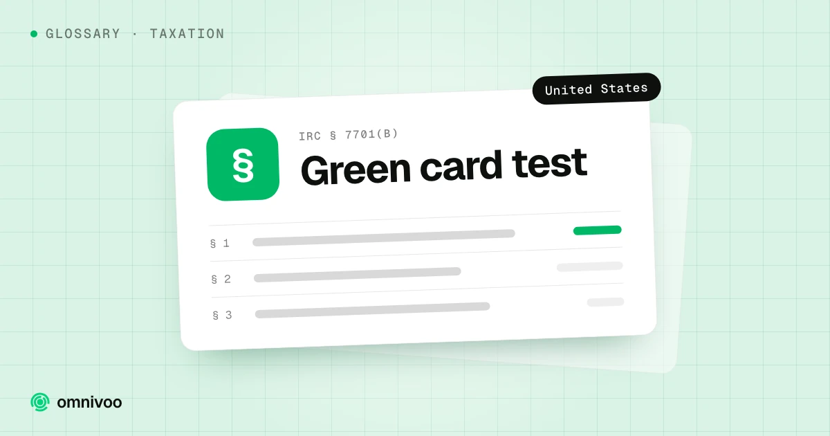 Green card test, IRC § 7701(b) (United States)