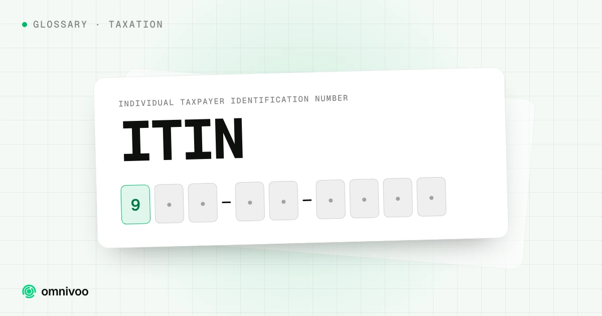 ITIN, Individual Taxpayer Identification Number, shown as its 9-character format