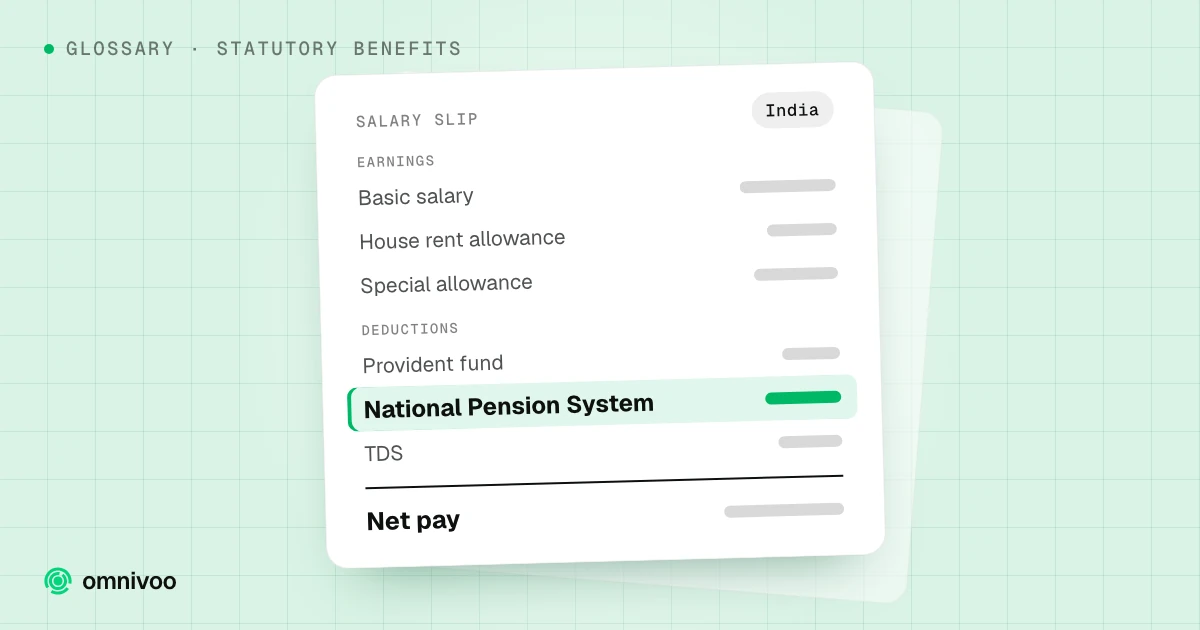 Salary slip with the National Pension System line highlighted