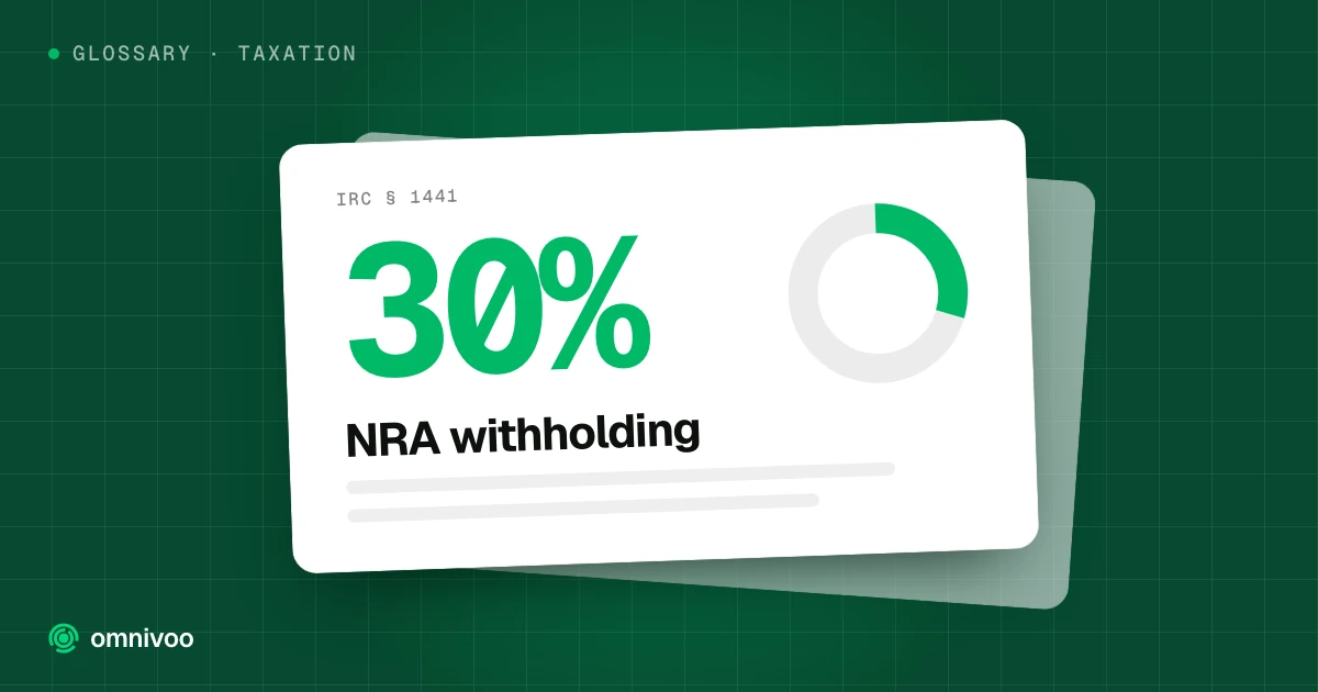 30%: NRA withholding. IRC § 1441