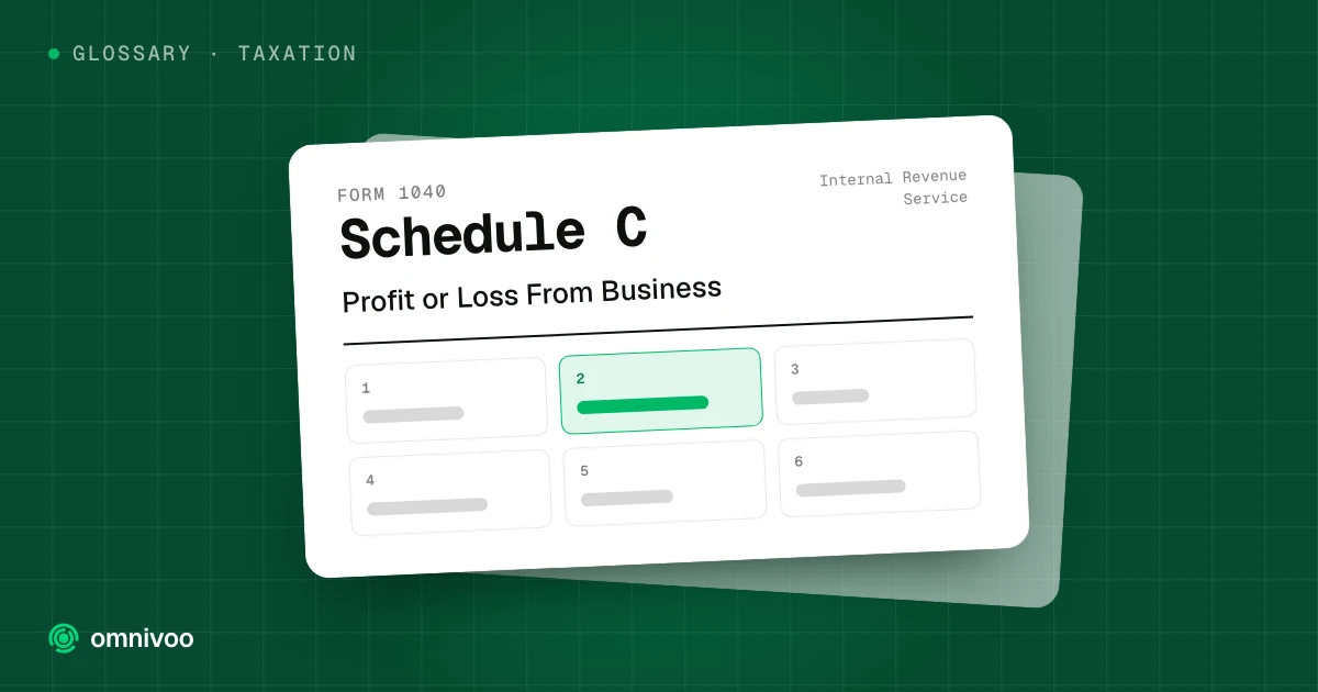 Form 1040 Schedule C, Profit or Loss From Business, drawn as a tax form with one box highlighted