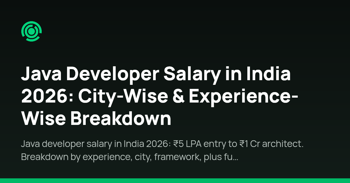Java Developer Salary in India 2026: City-Wise & Experience-Wise ...