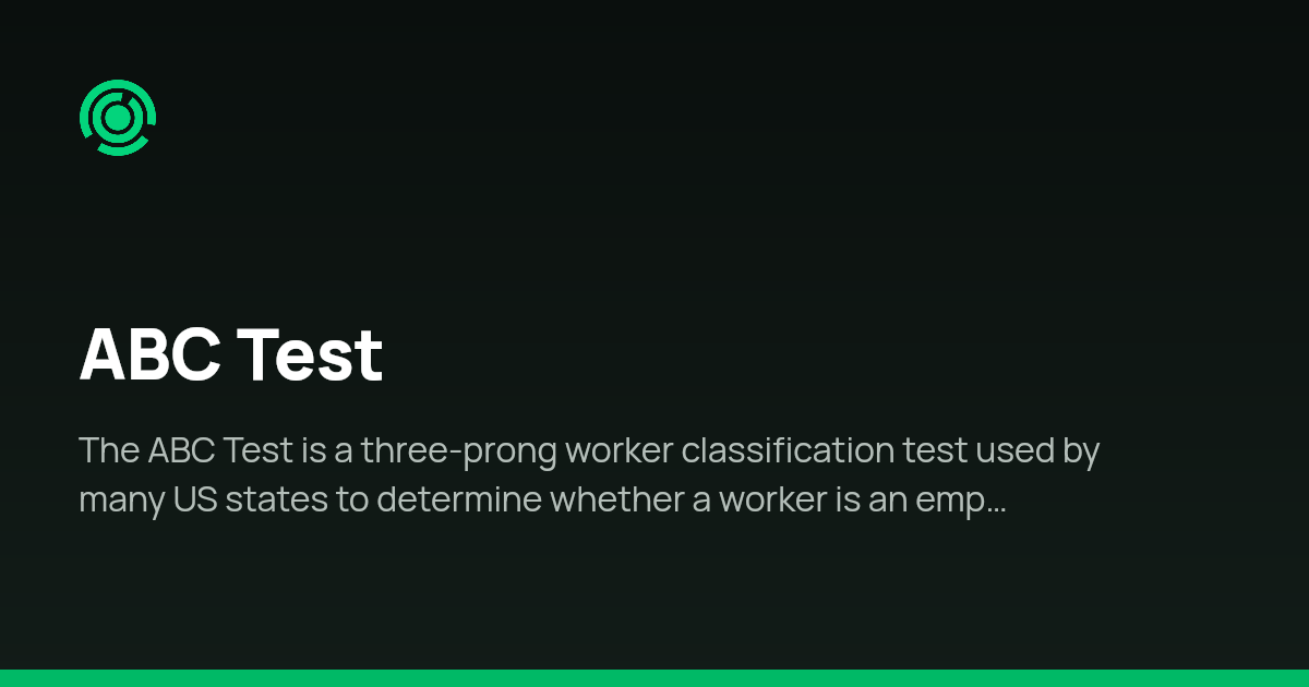 Abc Tess ABC Test | US Tax Glossary | Omnivoo