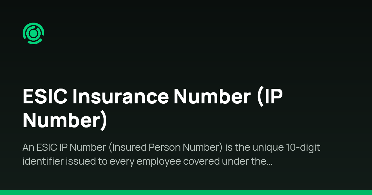 ESIC Insurance Number (IP Number) | Omnivoo